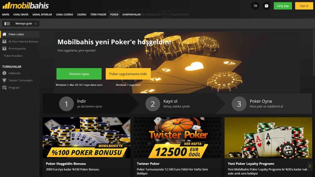 mobilbahis poker oyunları