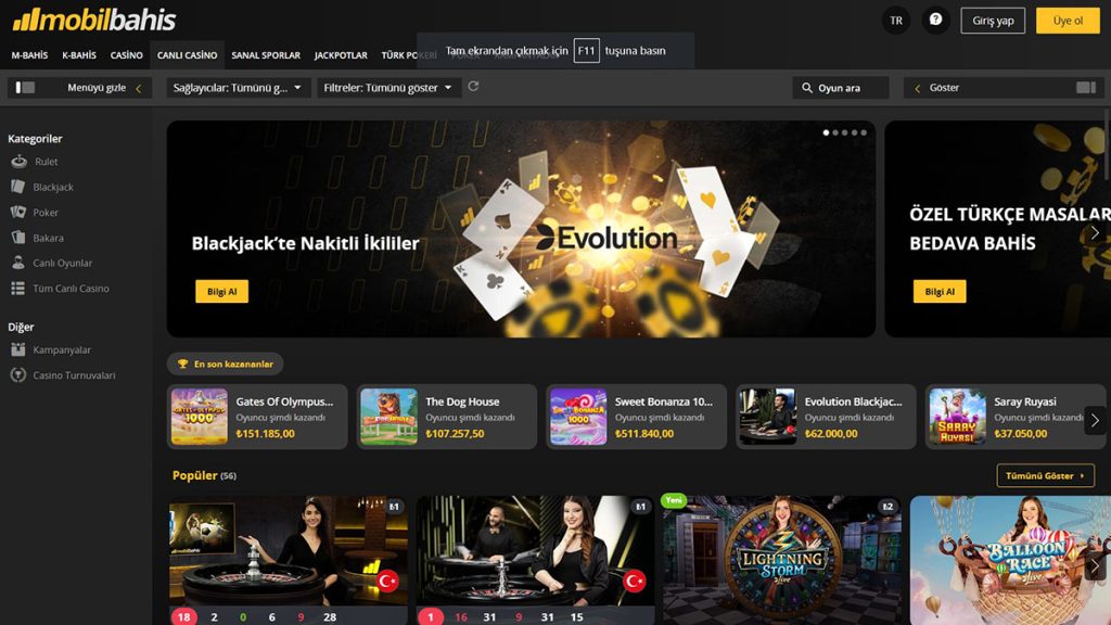 mobil bahis canlı casino